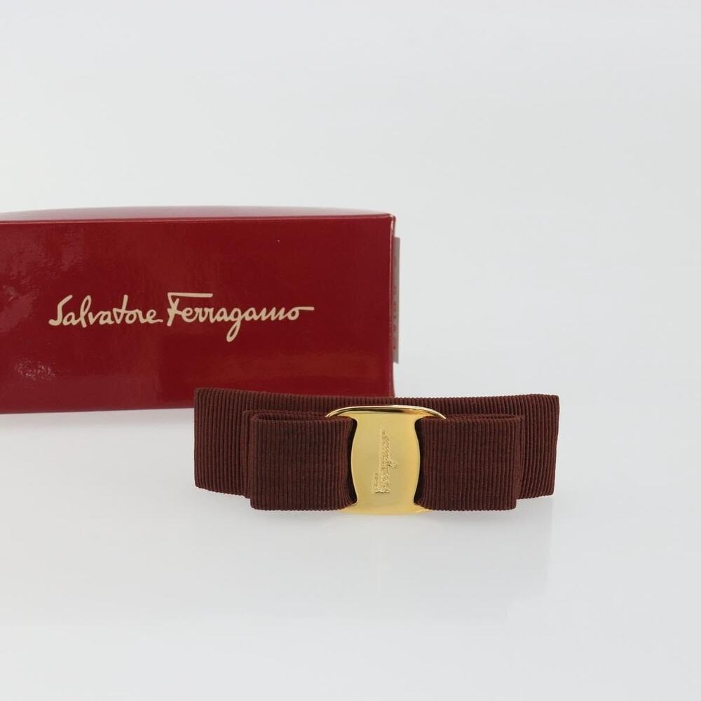 Salvatore Ferragamo Valletta Hair Clip Brown